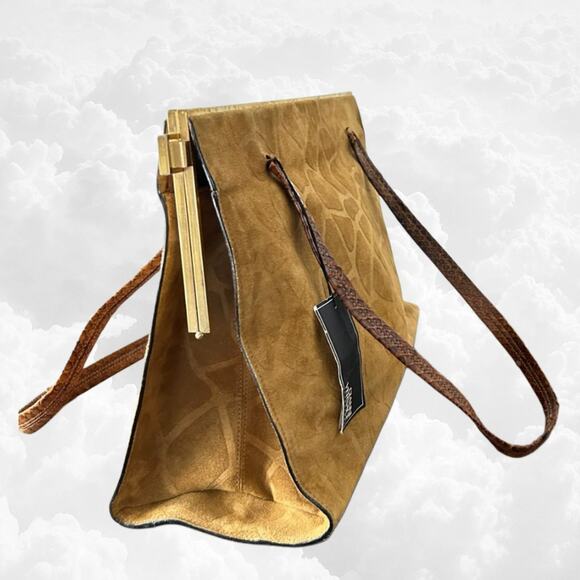 Gianni Versace Borsa Crosta Suede,Python Strap Handbag – Vintage 80s–90s, Unused - Picture 7 of 12